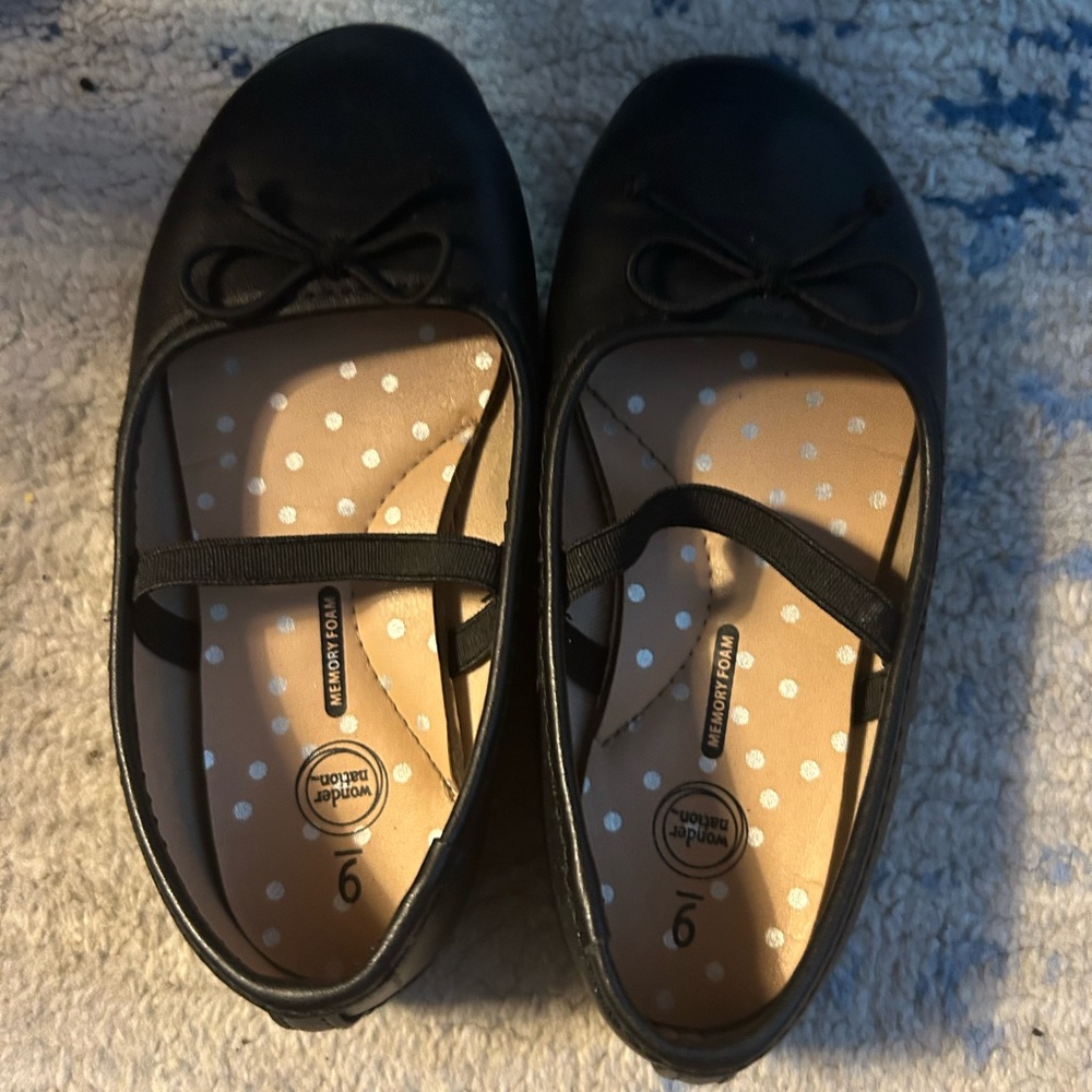 wonder nation Black Mary Jane Ballet Flats with Bow